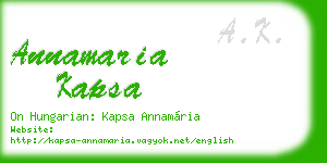annamaria kapsa business card