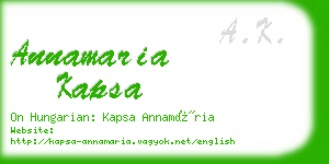 annamaria kapsa business card